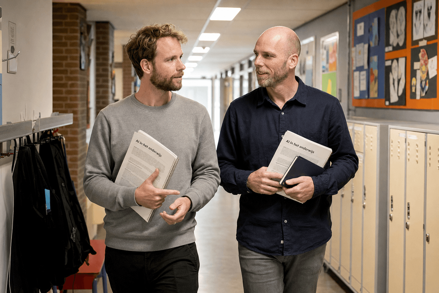 Tom Naberink en Marcel Mutsaarts bespreken samen actuele kennis over AI in het onderwijs.