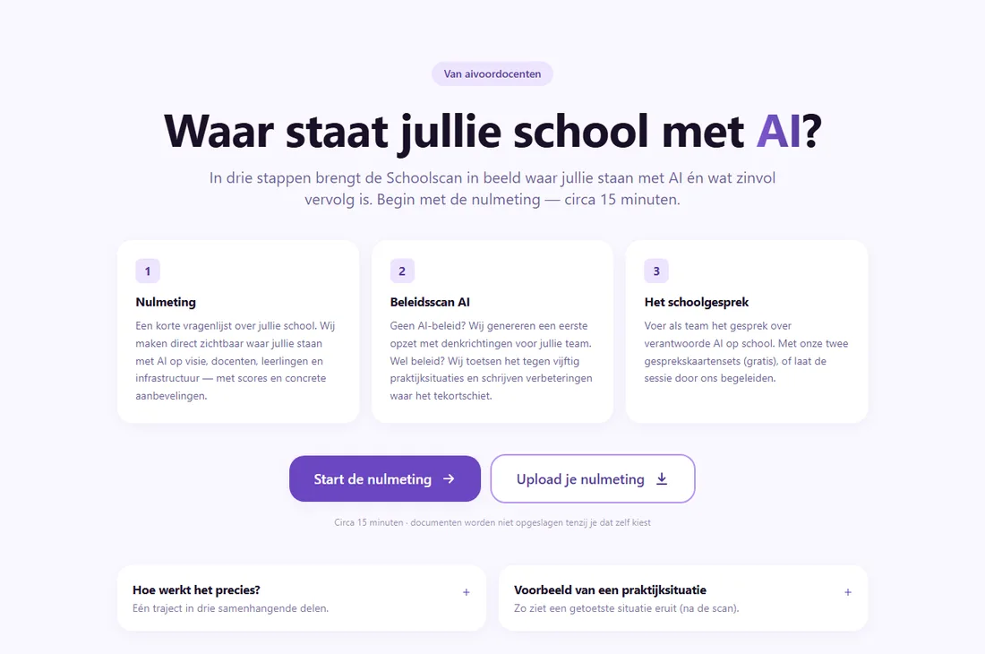 Schermafbeelding van AI Schoolscan