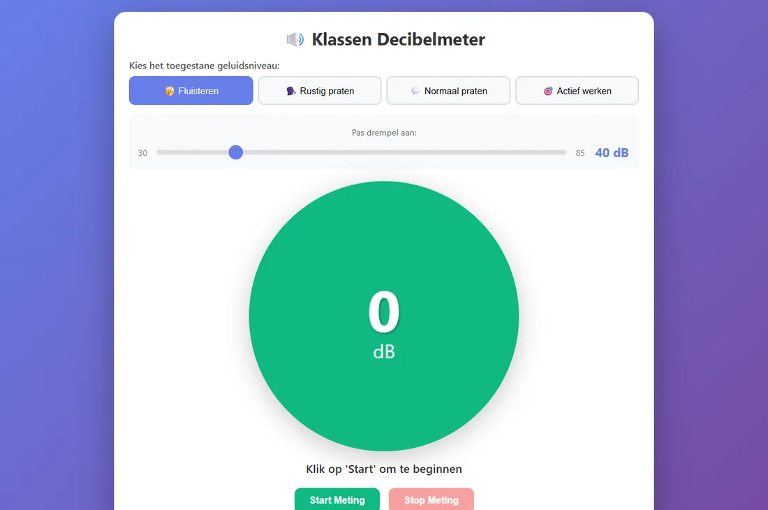 Schermafbeelding van Decibelmeter