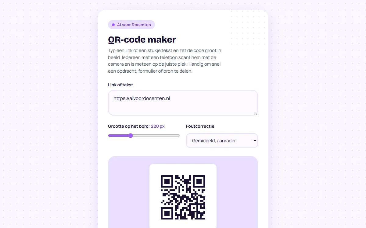 Schermafbeelding van QR-code Maker
