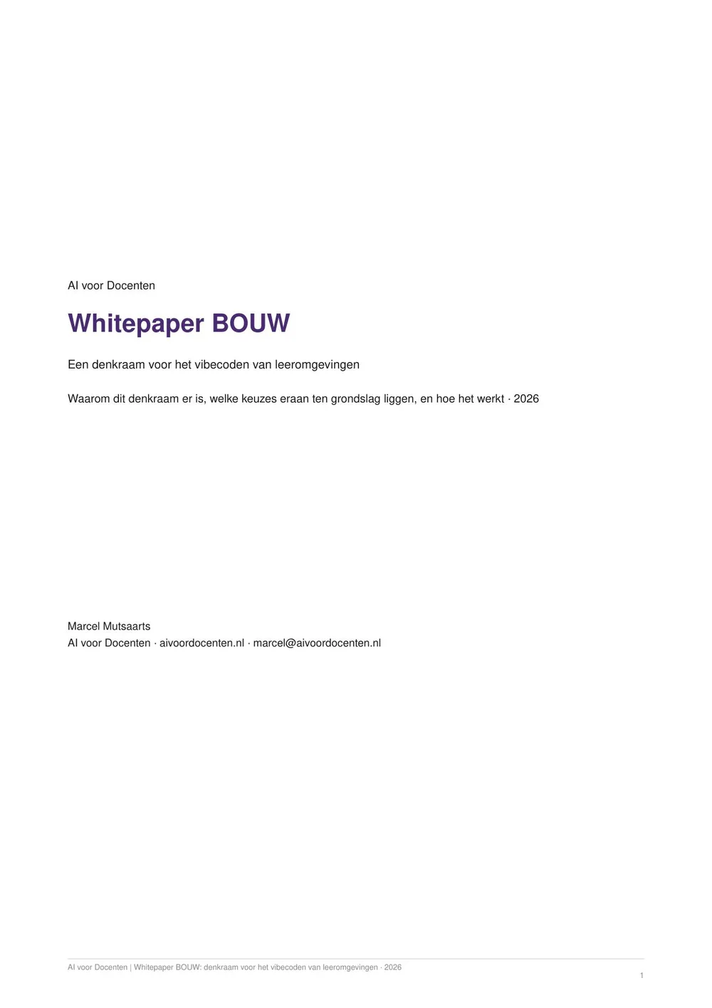 Voorblad van de whitepaper BOUW 2026
