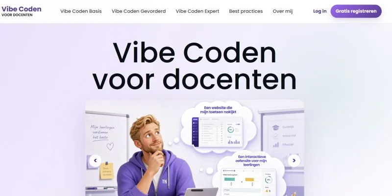LinkedIn-bijdrage van Tom Naberink: Gratis leeromgeving Vibe Coden voor Docenten