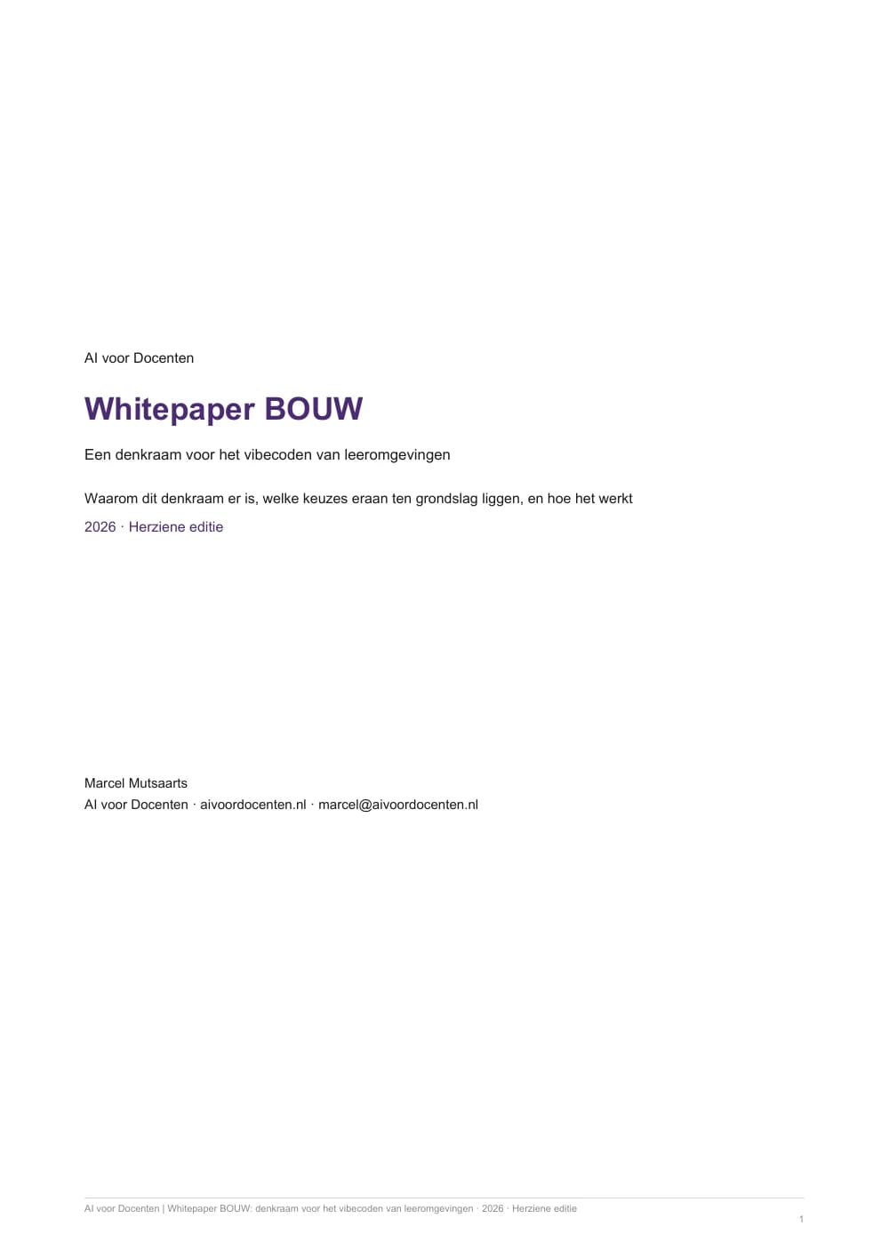 Voorblad van de herziene whitepaper BOUW 2026